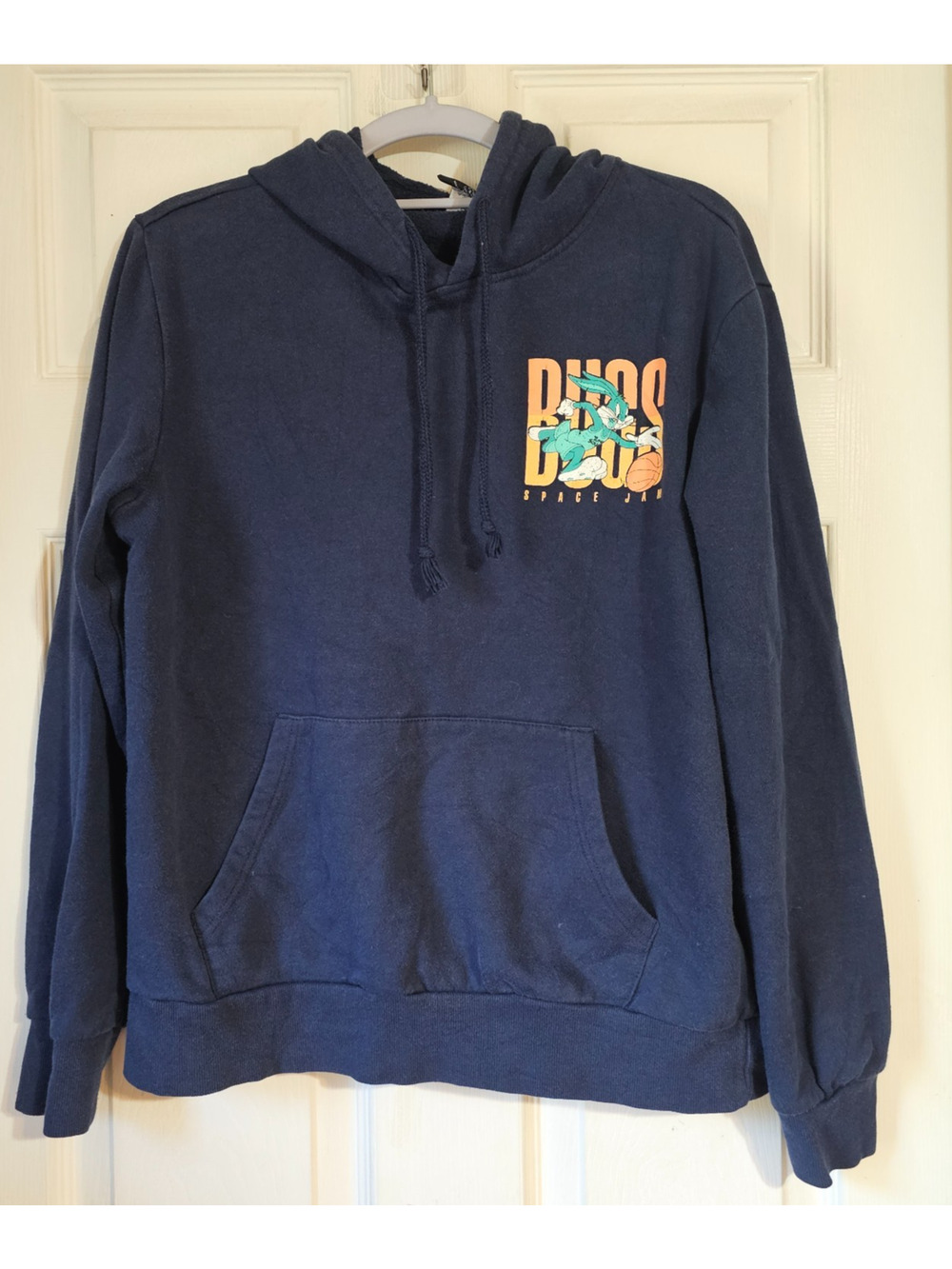 Space Jam A New Legacy Bugs Bunny Tune Squad Hoodie Blue Graphic Sweatshirt M